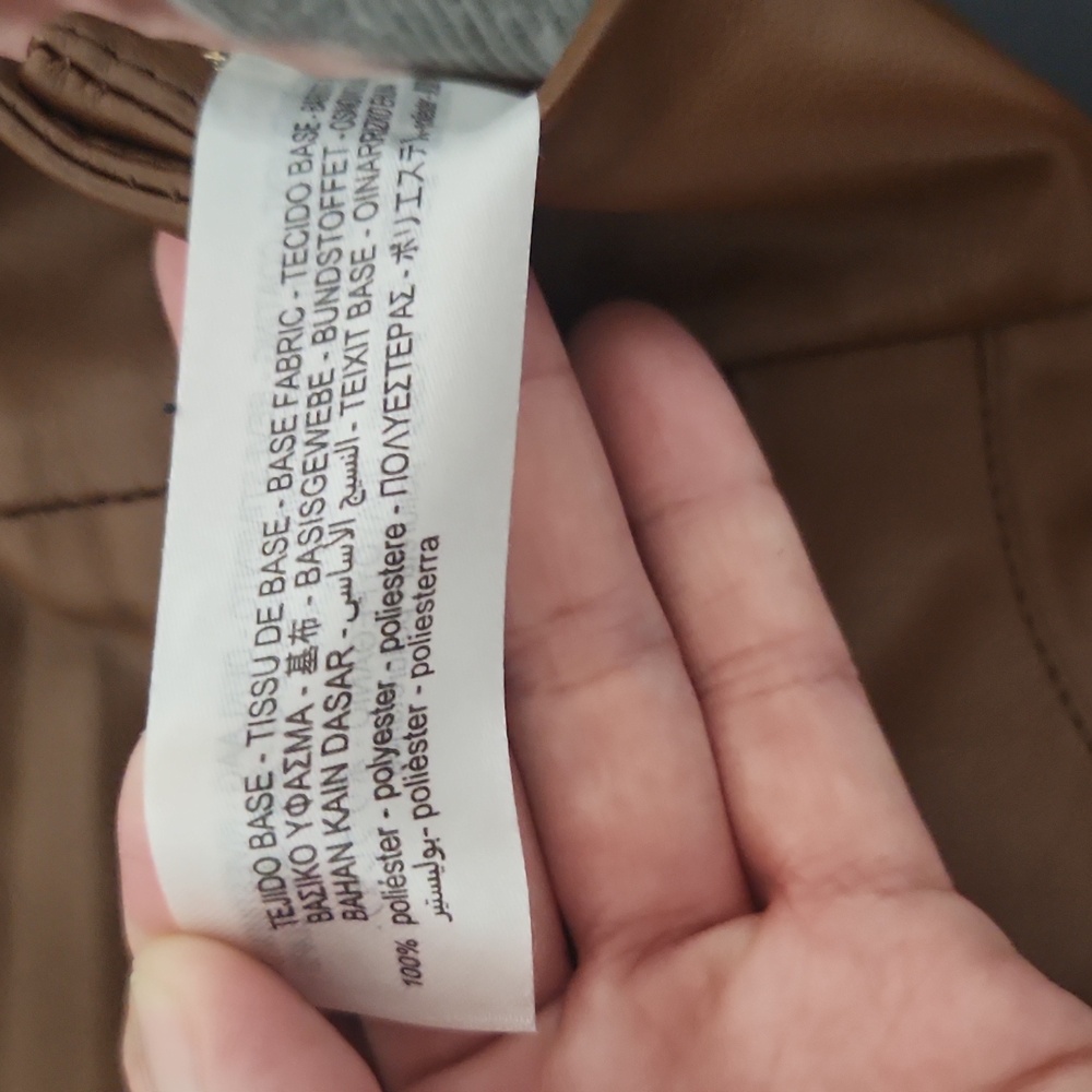 NWOT Zara Brown A-Line Vegan Leather Skirt - Picture 6 of 8
